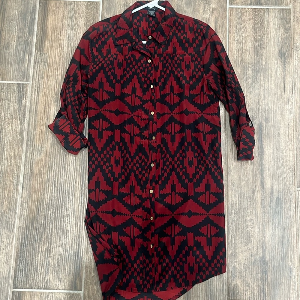 Red and black tunic